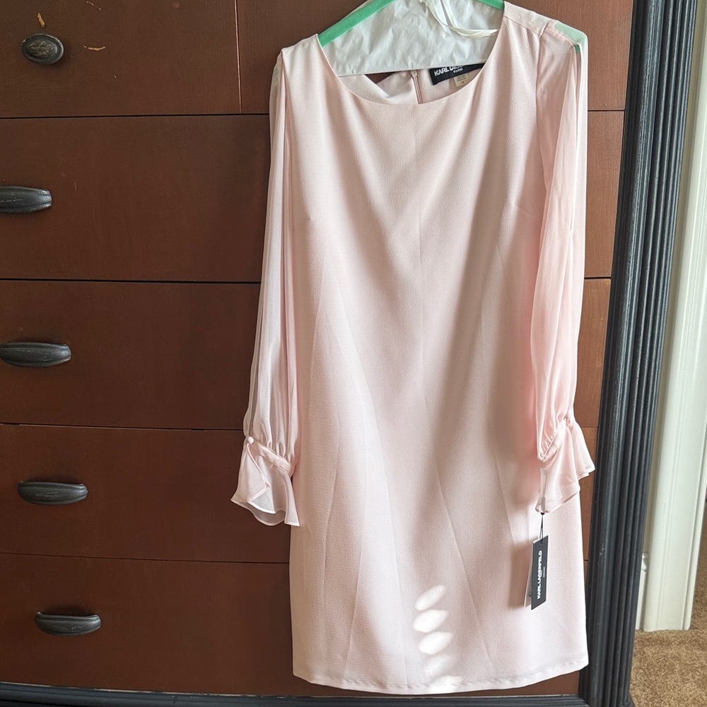 Karl Lagerfeld Soft Pink Long Sleeve Dress